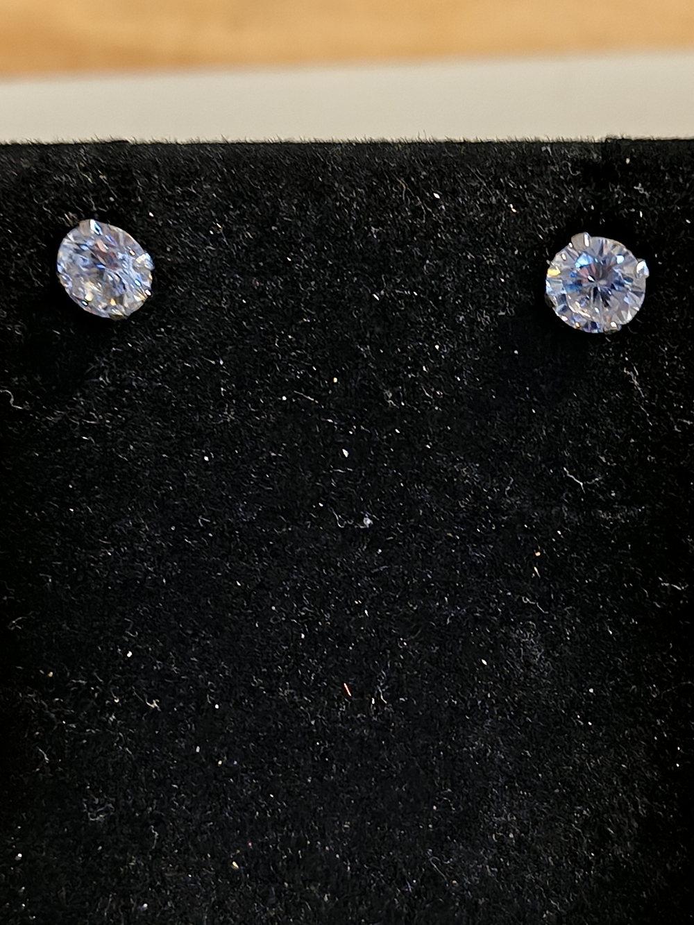 Classic Sterling Silver & Clear Cubic Zirconia Stud Earrings - Elegant Sparkle